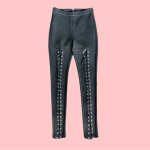 Suede Lace Up Pants